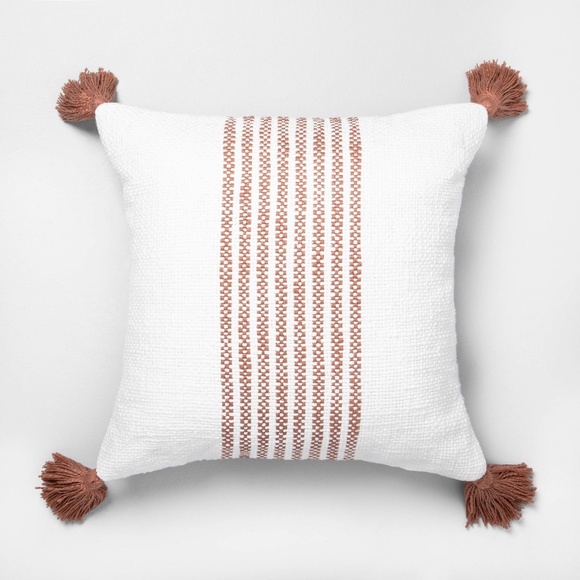 Hearth & Hand throw pillow center stripes tassels